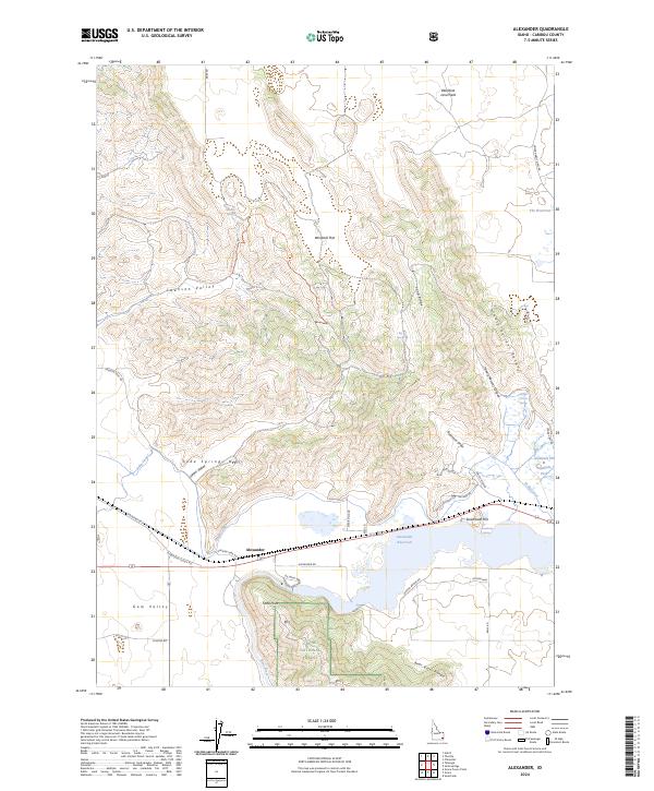 US Topo 7.5-minute map for Alexander ID
