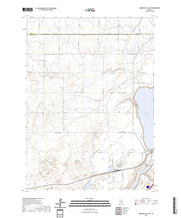 US Topo 7.5-minute map for American Falls SW ID