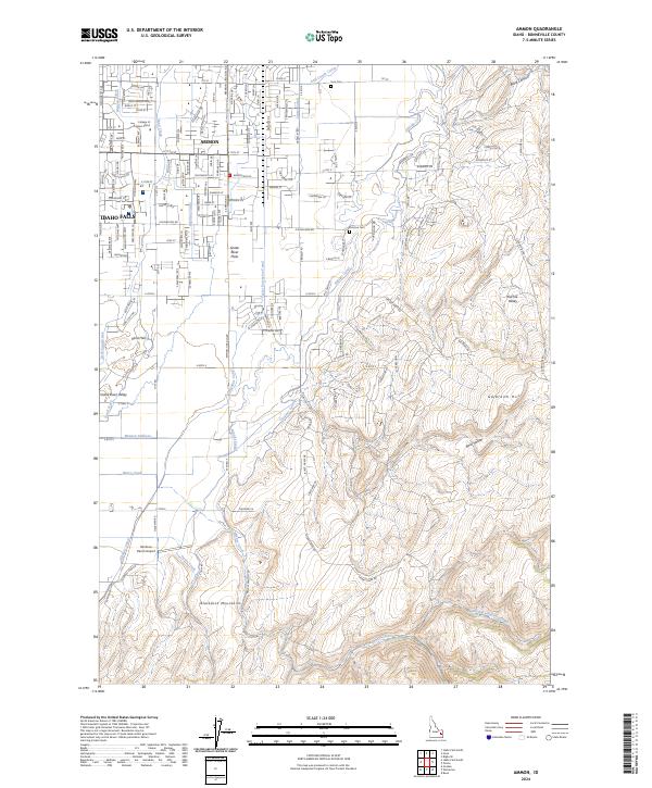 US Topo 7.5-minute map for Ammon ID