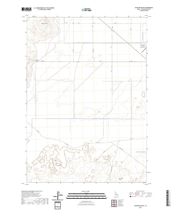 US Topo 7.5-minute map for Antelope Butte ID