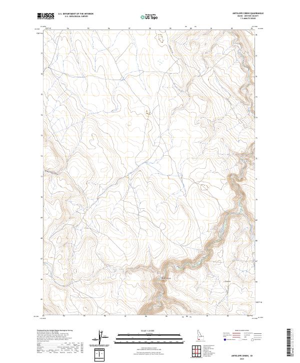 US Topo 7.5-minute map for Antelope Creek ID