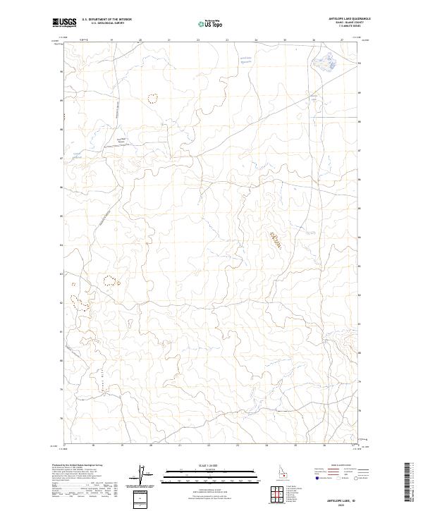 US Topo 7.5-minute map for Antelope Lake ID