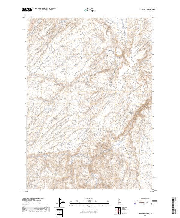 US Topo 7.5-minute map for Antelope Spring ID