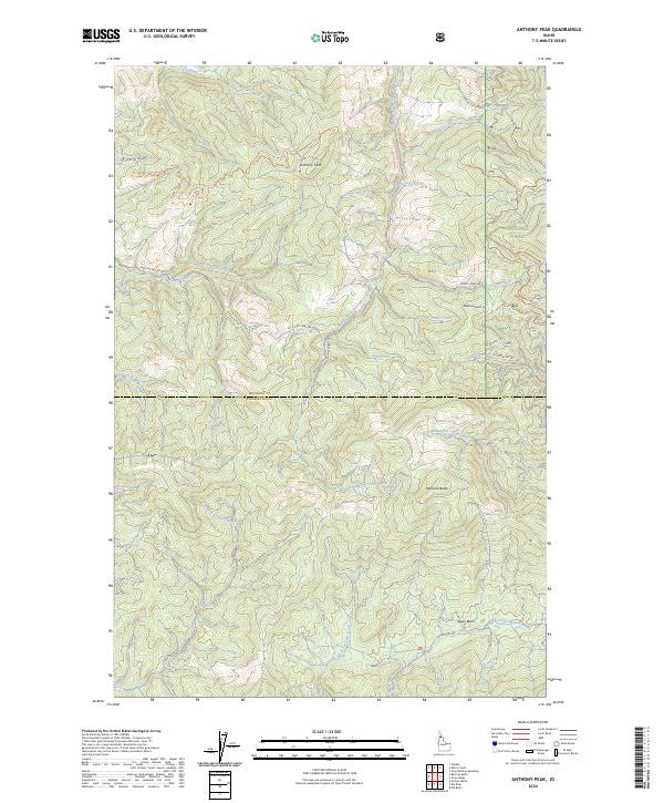 US Topo 7.5-minute map for Anthony Peak ID