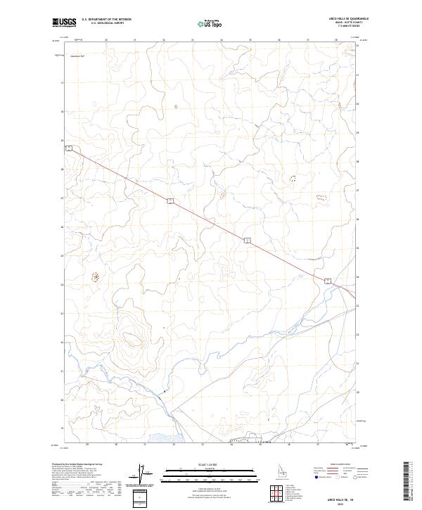 US Topo 7.5-minute map for Arco Hills SE ID