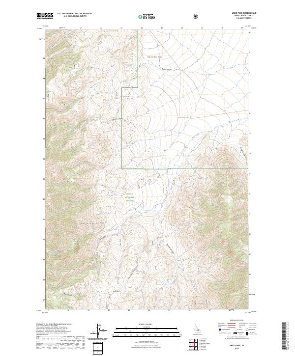 US Topo 7.5-minute map for Arco Pass ID