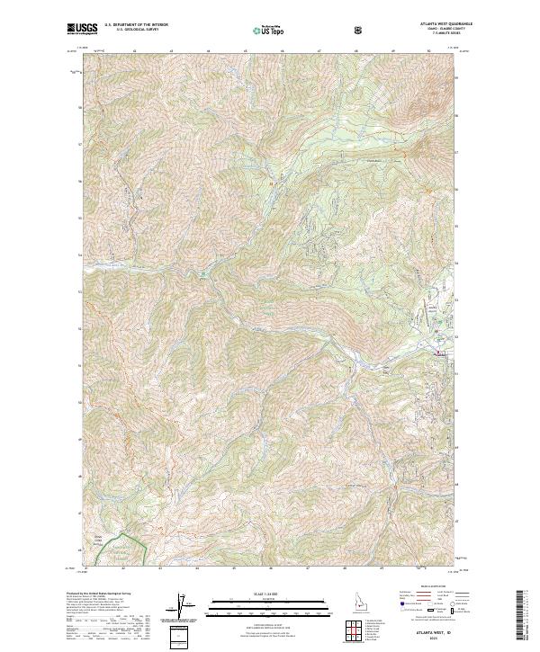 US Topo 7.5-minute map for Atlanta West ID