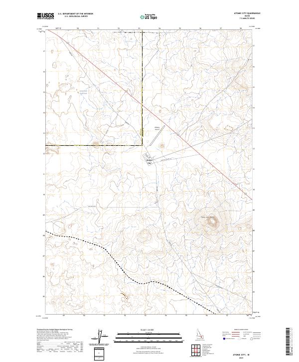 US Topo 7.5-minute map for Atomic City ID