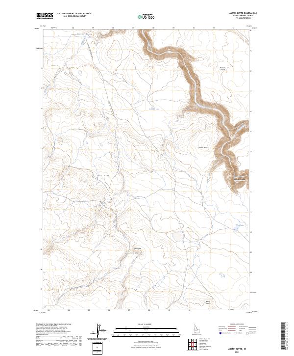 US Topo 7.5-minute map for Austin Butte ID