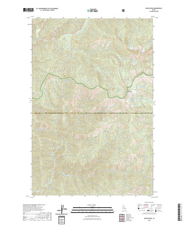 US Topo 7.5-minute map for Bacon Peak ID