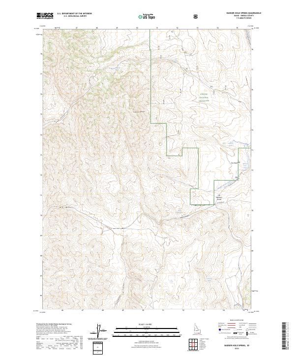 US Topo 7.5-minute map for Badger Hole Spring ID