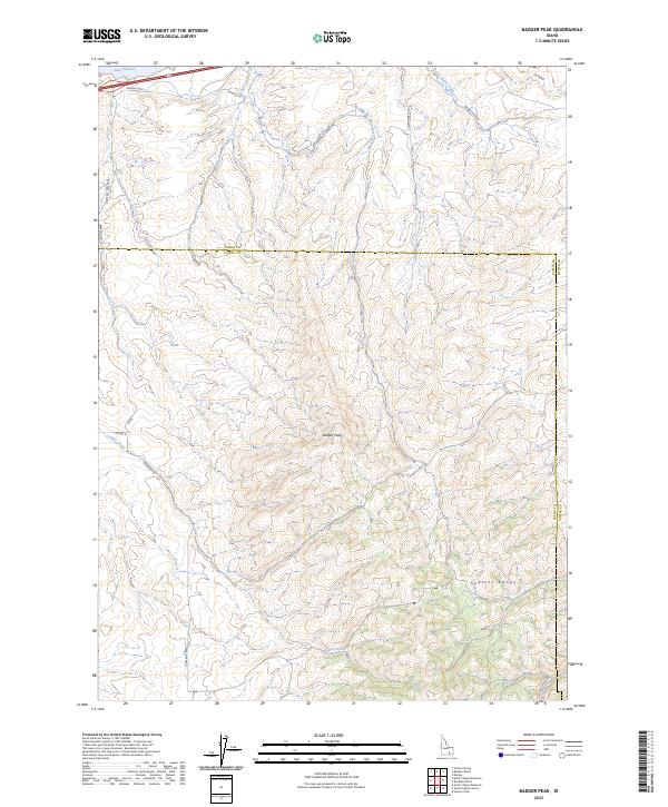 US Topo 7.5-minute map for Badger Peak ID