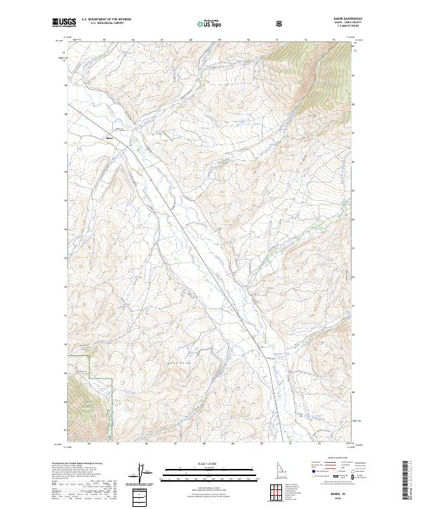 US Topo 7.5-minute map for Baker ID