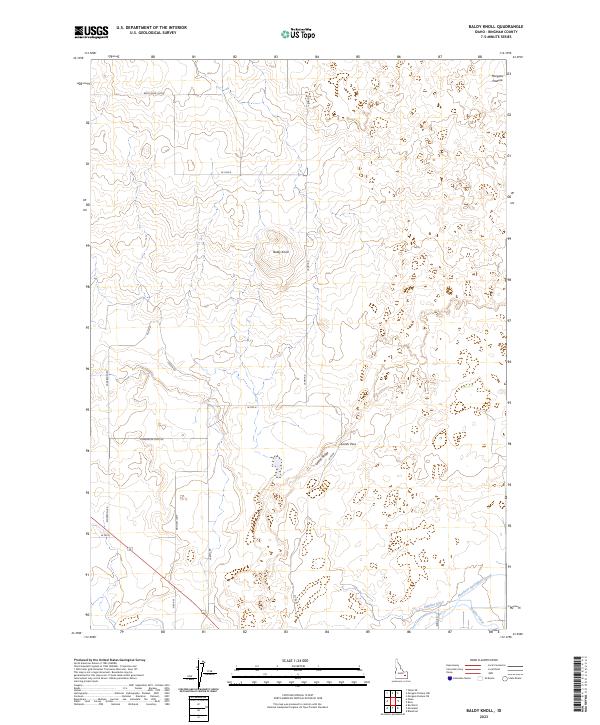 US Topo 7.5-minute map for Baldy Knoll ID