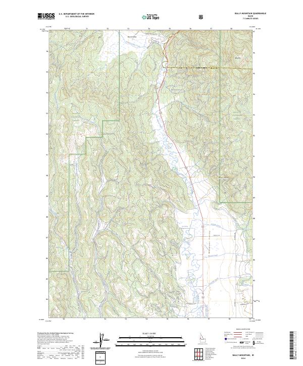 US Topo 7.5-minute map for Bally Mountain ID