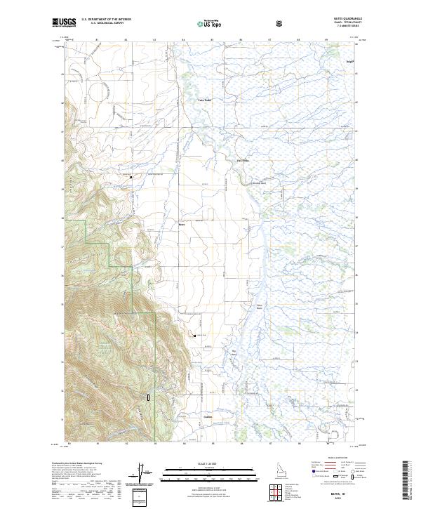 US Topo 7.5-minute map for Bates ID