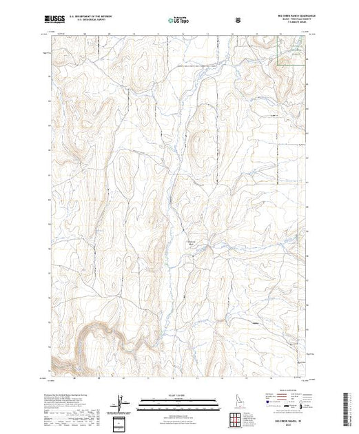 US Topo 7.5-minute map for Big Creek Ranch ID – American Map Store