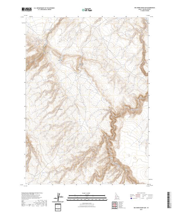 US Topo 7.5-minute map for Big Horse Basin Gap ID