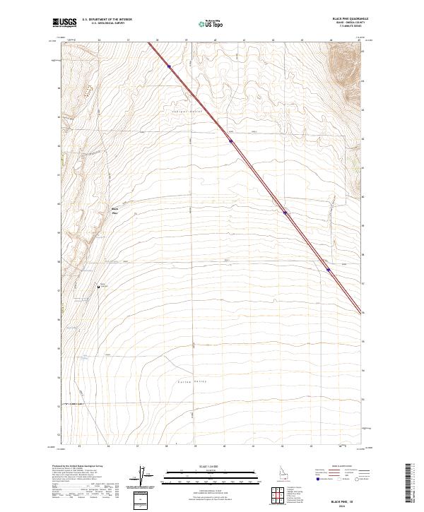 US Topo 7.5-minute map for Black Pine ID