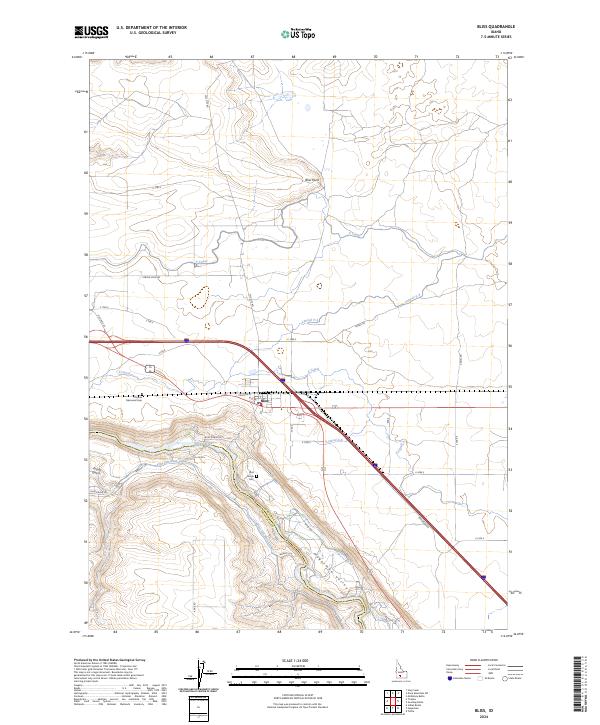 US Topo 7.5-minute map for Bliss ID