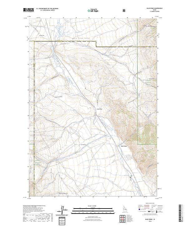 US Topo 7.5-minute map for Blue Dome ID