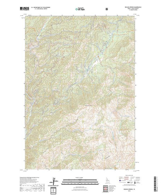 US Topo 7.5-minute map for Boiling Springs ID – American Map Store