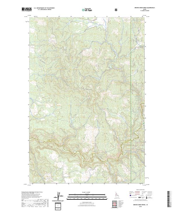 US Topo 7.5-minute map for Brown Creek Ridge ID