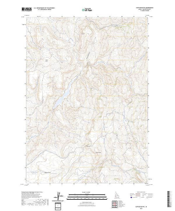 US Topo 7.5-minute map for Captain Butte ID