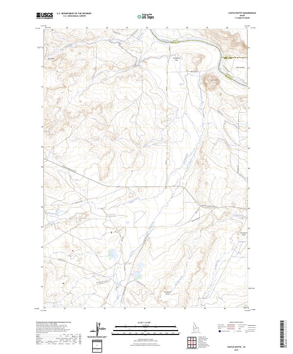 US Topo 7.5-minute map for Castle Butte ID – American Map Store