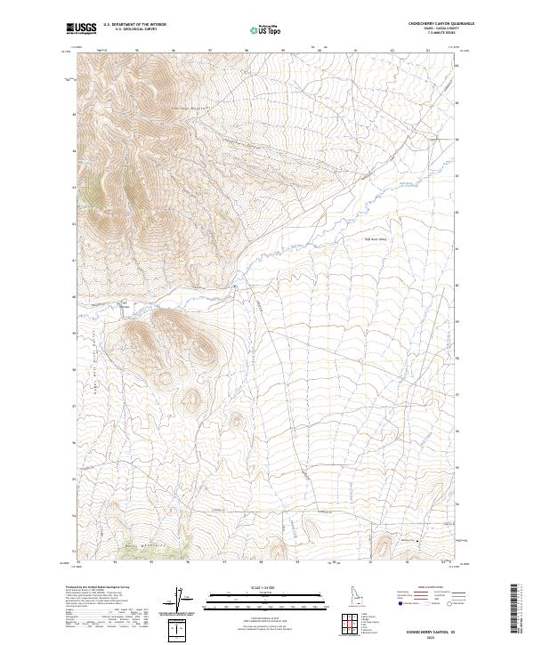 US Topo 7.5-minute map for Chokecherry Canyon ID