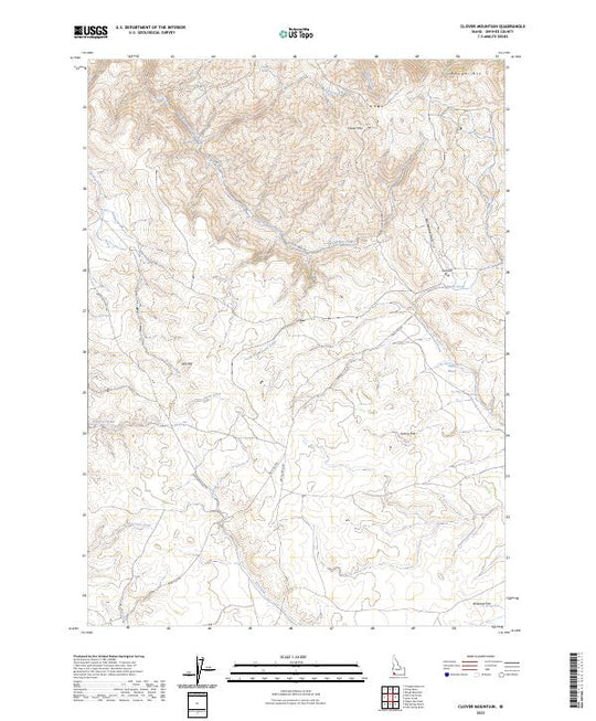 US Topo 7.5-minute map for Clover Mountain ID – American Map Store