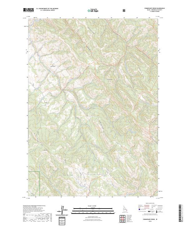 Commissary Ranches Map US Topo 7.5-minute map for Commissary Ridge ID – American Map Store