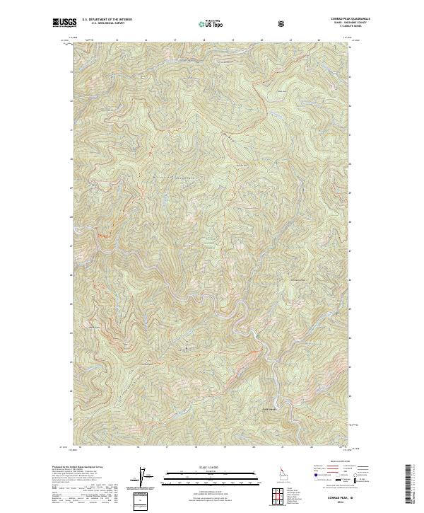 US Topo 7.5-minute map for Conrad Peak ID