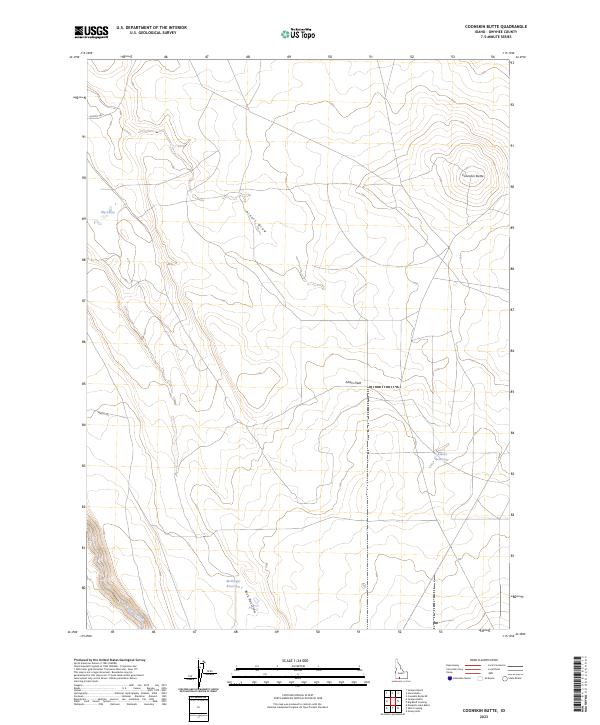 US Topo 7.5-minute map for Coonskin Butte ID