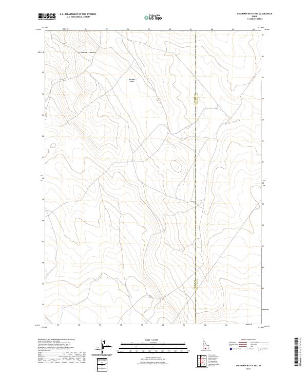 US Topo 7.5-minute map for Coonskin Butte NE ID