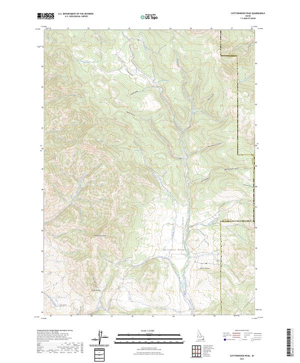 US Topo 7.5-minute map for Cottonwood Peak ID