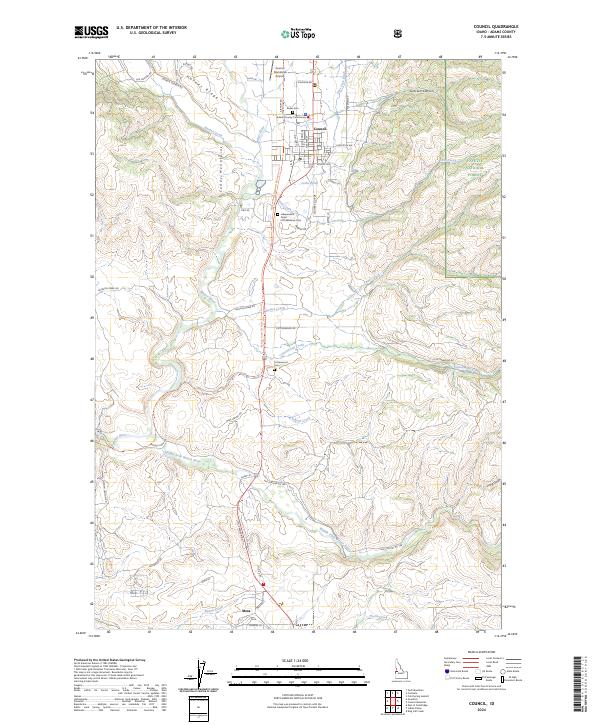 US Topo 7.5-minute map for Council ID