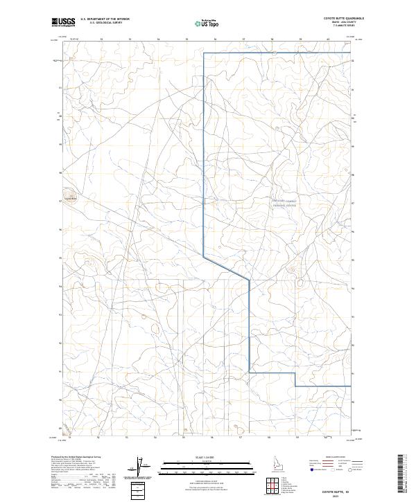US Topo 7.5-minute map for Coyote Butte ID
