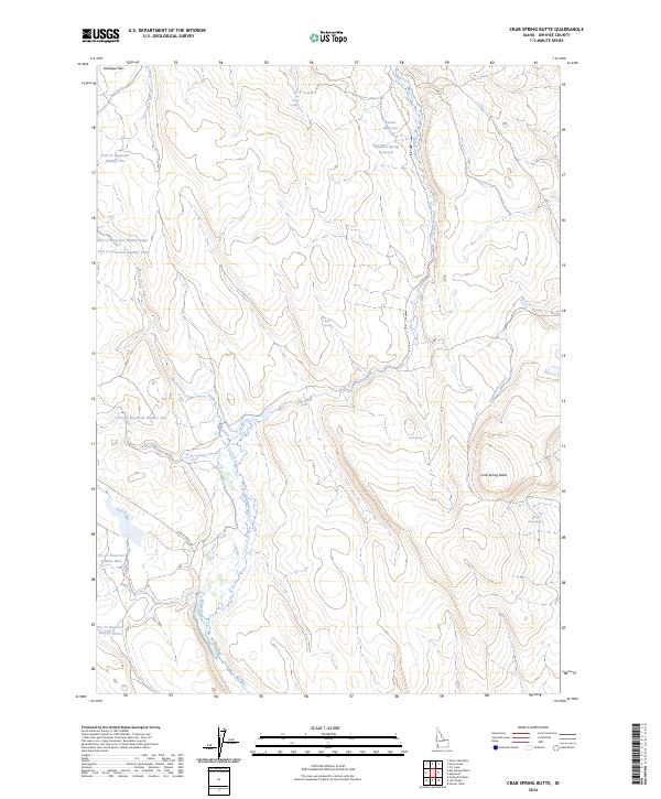 US Topo 7.5-minute map for Crab Spring Butte ID