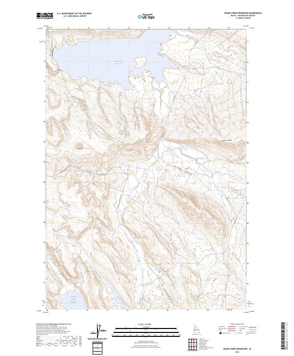US Topo 7.5-minute map for Crane Creek Reservoir ID