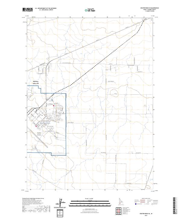 US Topo 7.5-minute map for Crater Rings SE ID