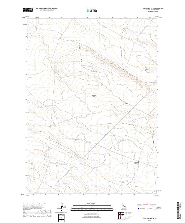 US Topo 7.5-minute map for Crows Nest Butte ID