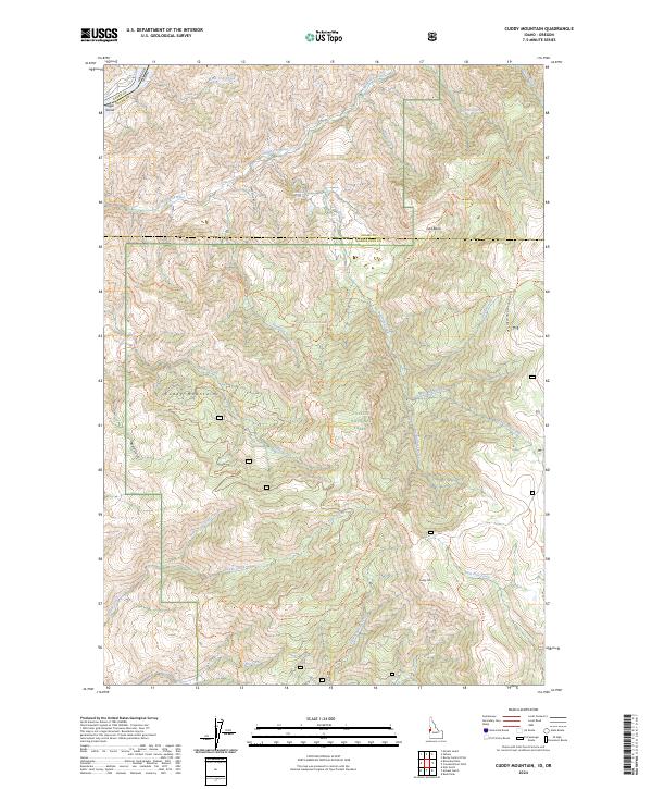US Topo 7.5-minute map for Cuddy Mountain IDOR