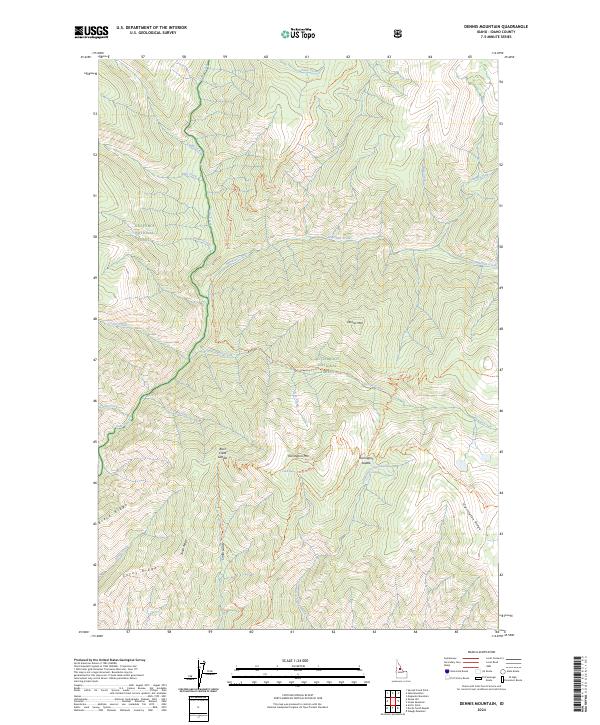 US Topo 7.5-minute map for Dennis Mountain ID
