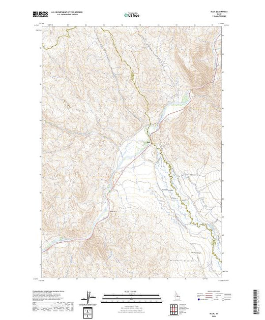 US Topo 7.5-minute map for Ellis ID – American Map Store