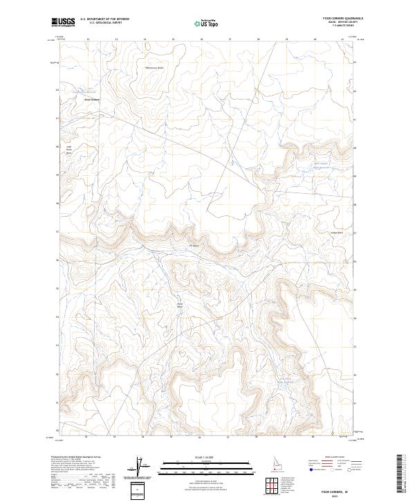 US Topo 7.5-minute map for Four Corners ID