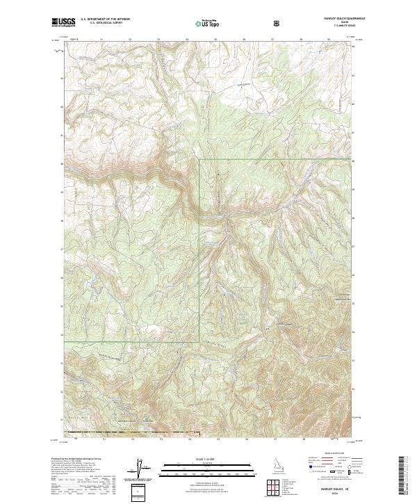US Topo 7.5-minute map for Hawley Gulch ID
