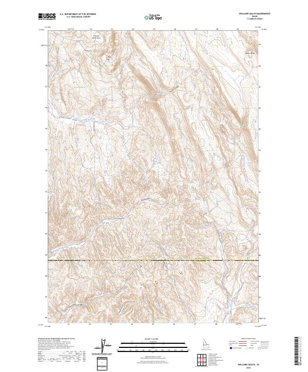 US Topo 7.5-minute map for Holland Gulch ID