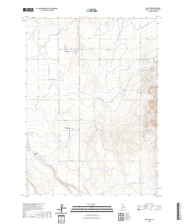 US Topo 7.5-minute map for Hollister ID