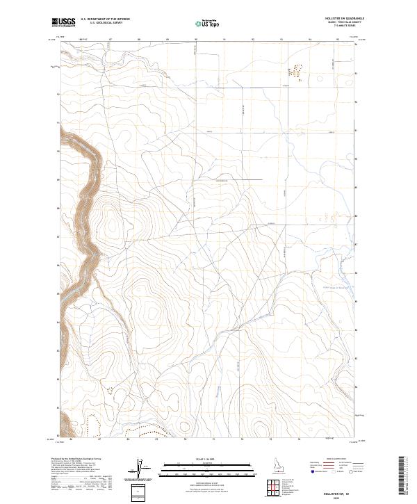 US Topo 7.5-minute map for Hollister SW ID